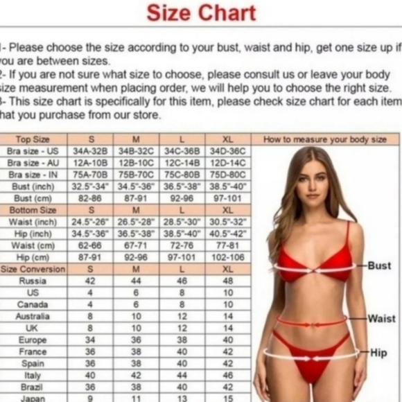 New Black Push Up Underwire Top Bikini Set Swimsuit Size L - Picture 8 of 8